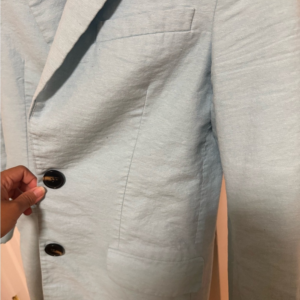 Zara Soft Blue Jacket - Picture 3 of 9